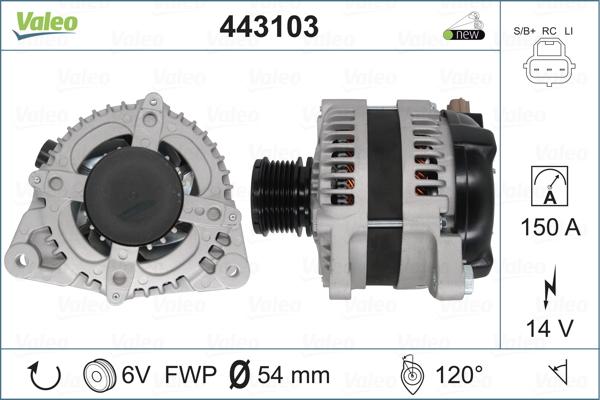 Valeo 443103 - Генератор autospares.lv