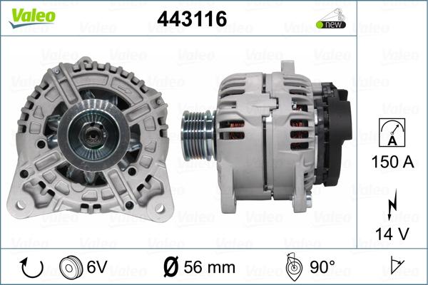 Valeo 443116 - Генератор autospares.lv