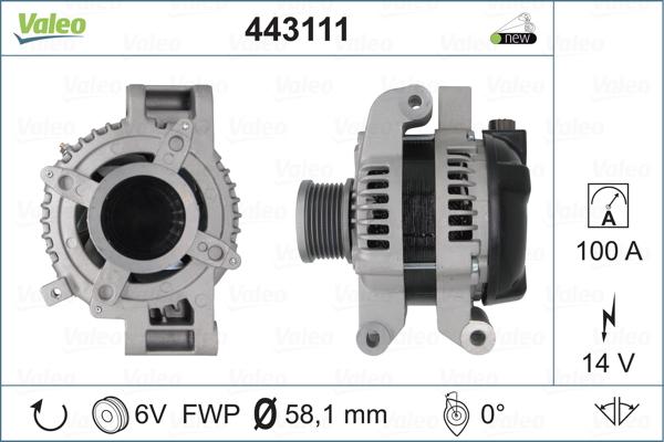 Valeo 443111 - Генератор autospares.lv