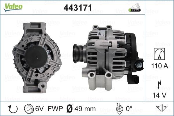 Valeo 443171 - Генератор autospares.lv