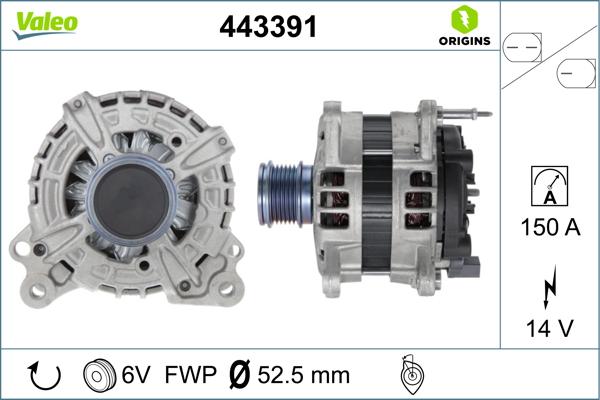 Valeo 443391 - Генератор autospares.lv