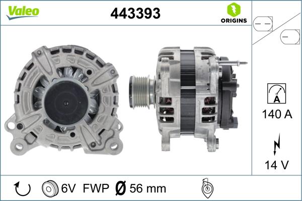 Valeo 443393 - Генератор autospares.lv