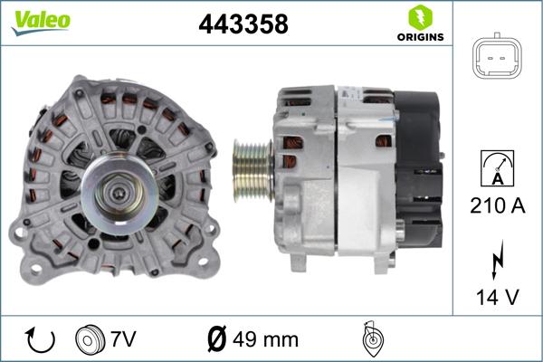 Valeo 443358 - Генератор autospares.lv