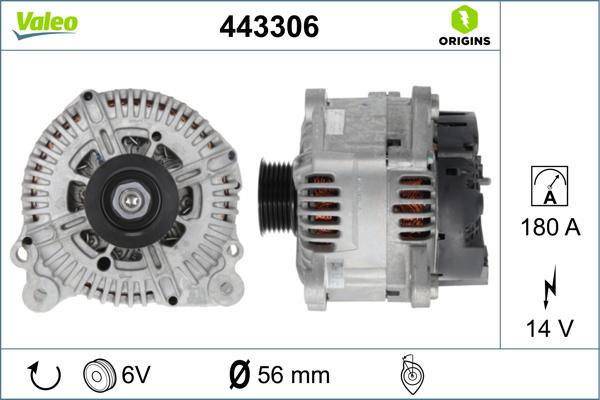 Valeo 443306 - Генератор autospares.lv