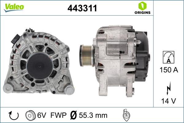 Valeo 443311 - Генератор autospares.lv