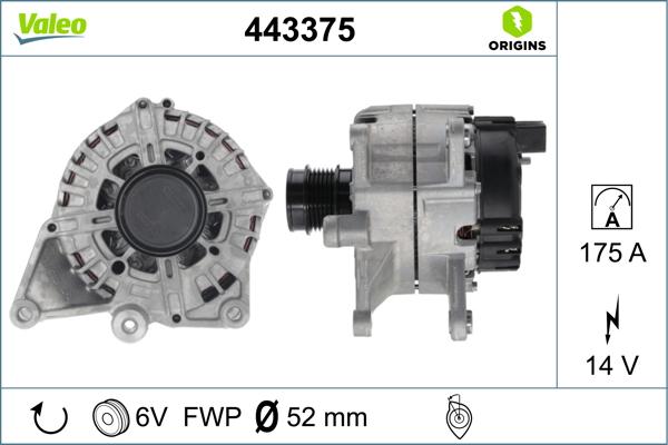 Valeo 443375 - Генератор autospares.lv