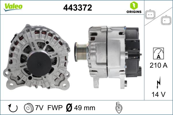 Valeo 443372 - Генератор autospares.lv