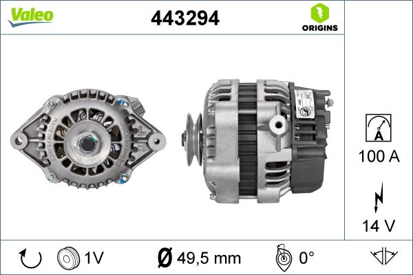 Valeo 443294 - Генератор autospares.lv