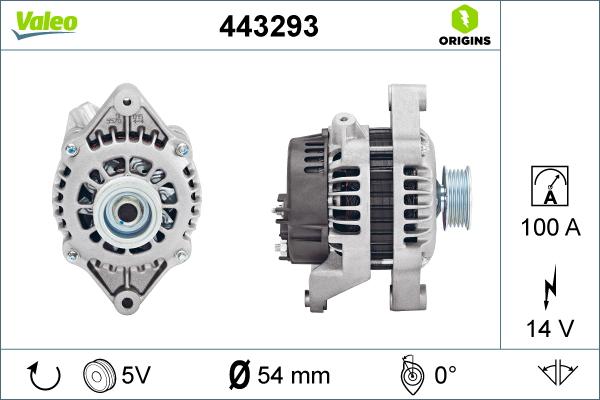 Valeo 443293 - Генератор autospares.lv