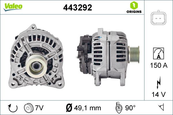 Valeo 443292 - Генератор autospares.lv