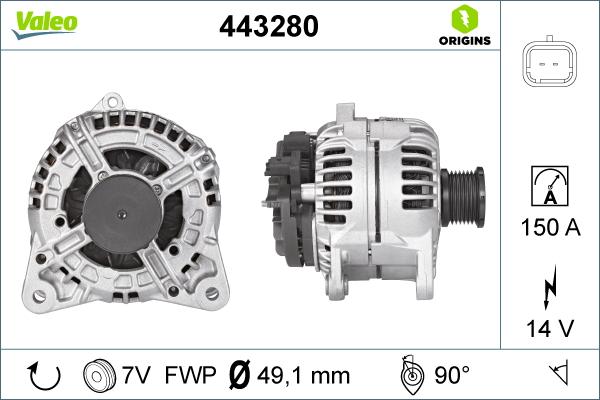 Valeo 443280 - Генератор autospares.lv