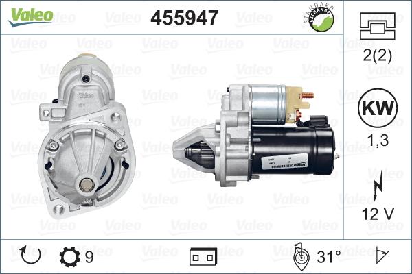 Valeo 455947 - Стартер autospares.lv