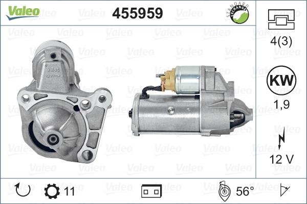 Valeo 455959 - Стартер autospares.lv