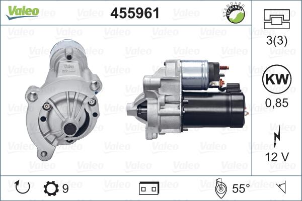 Valeo 455961 - Стартер autospares.lv