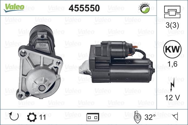 Valeo 455550 - Стартер autospares.lv