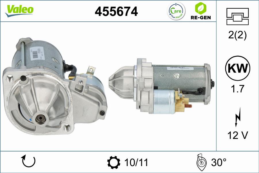 Valeo 455674 - Стартер autospares.lv