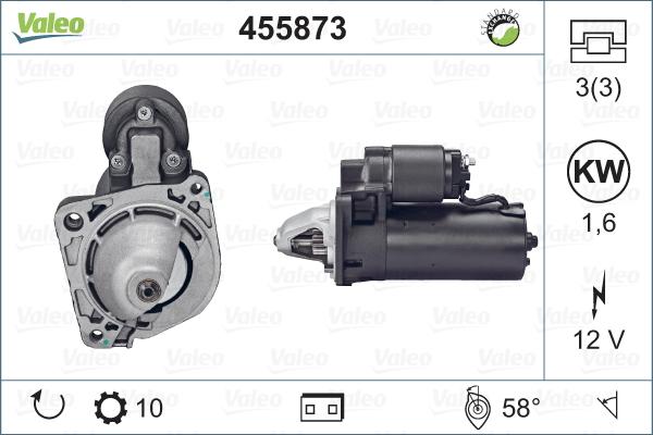 Valeo 455873 - Стартер autospares.lv