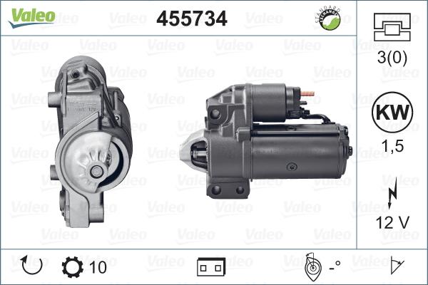 Valeo 455734 - Стартер autospares.lv