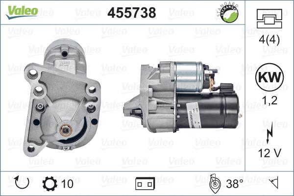 Valeo 455738 - Стартер autospares.lv