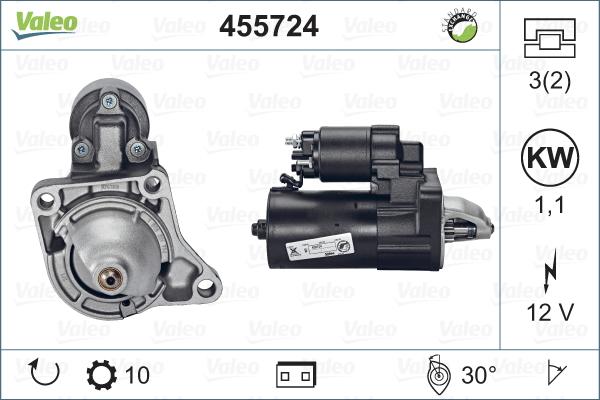 Valeo 455724 - Стартер autospares.lv