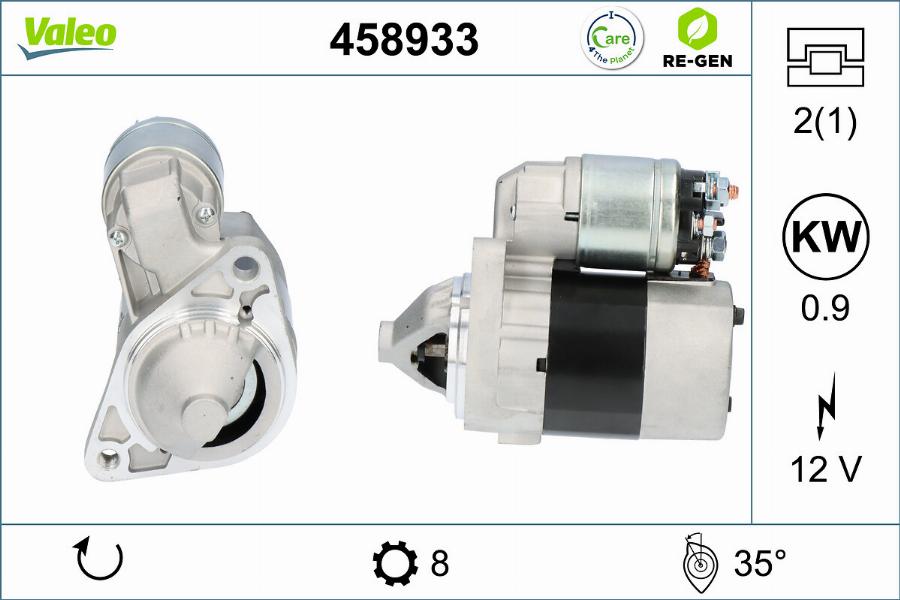 Valeo 458933 - Стартер autospares.lv