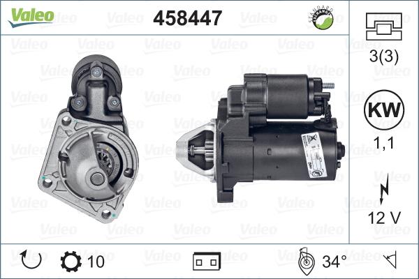 Valeo 458447 - Стартер autospares.lv