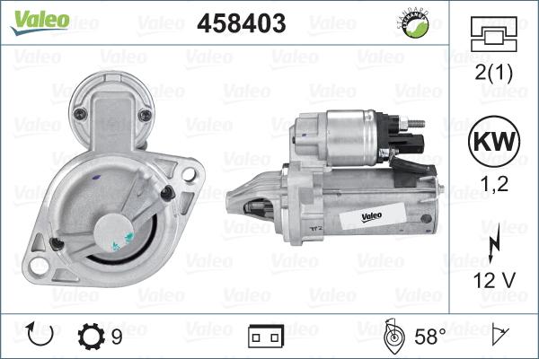 Valeo 458 403 - Стартер autospares.lv