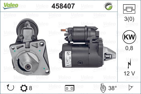 Valeo 458407 - Стартер autospares.lv