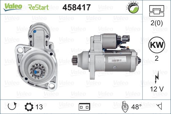 Valeo 458417 - Стартер autospares.lv