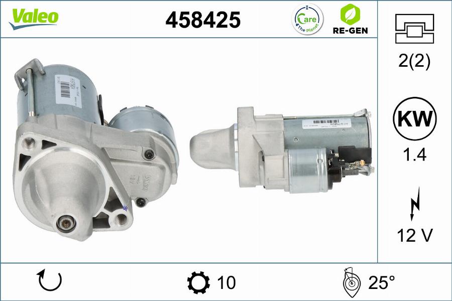 Valeo 458425 - Стартер autospares.lv