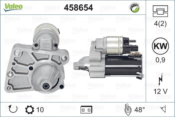 Valeo 458654 - Стартер autospares.lv