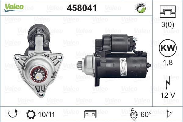 Valeo 458041 - Стартер autospares.lv