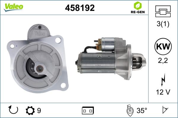 Valeo 458192 - Стартер autospares.lv