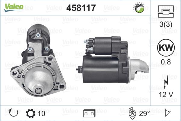 Valeo 458117 - Стартер autospares.lv