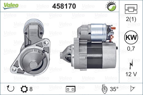 Valeo 458170 - Стартер autospares.lv