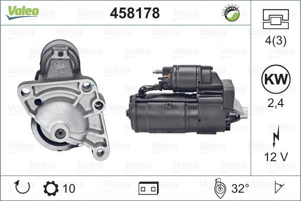 Valeo 458178 - Стартер autospares.lv