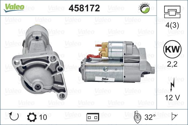 Valeo 458172 - Стартер autospares.lv