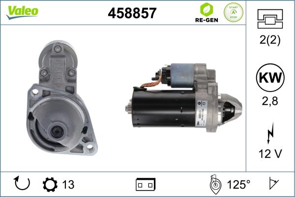 Valeo 458857 - Стартер autospares.lv