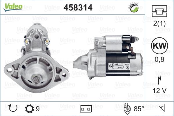 Valeo 458314 - Стартер autospares.lv