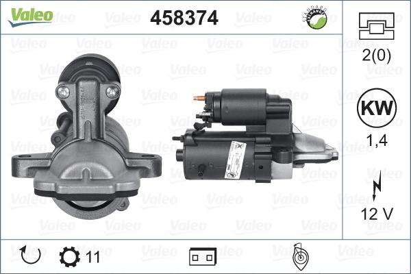 Valeo 458374 - Стартер autospares.lv