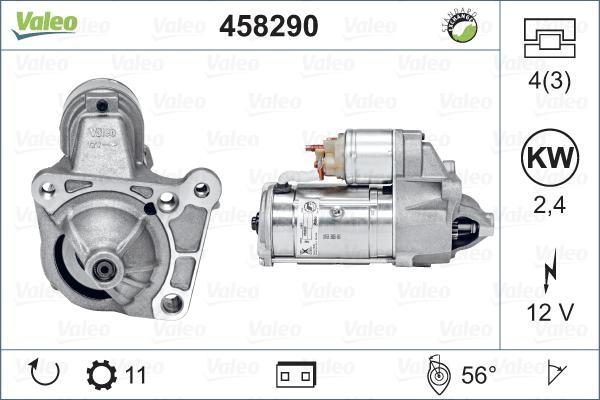 Valeo 458290 - Стартер autospares.lv