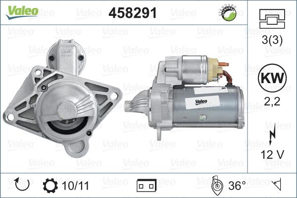 Valeo 458291 - Стартер autospares.lv