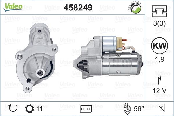 Valeo 458249 - Стартер autospares.lv