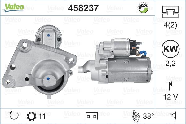 Valeo 458237 - Стартер autospares.lv