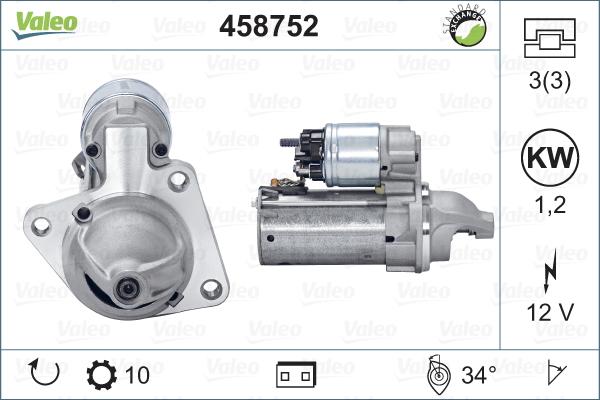 Valeo 458752 - Стартер autospares.lv