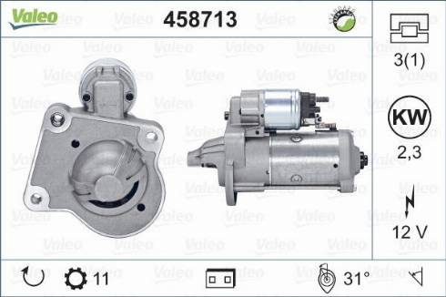 Valeo 458713 - Стартер autospares.lv