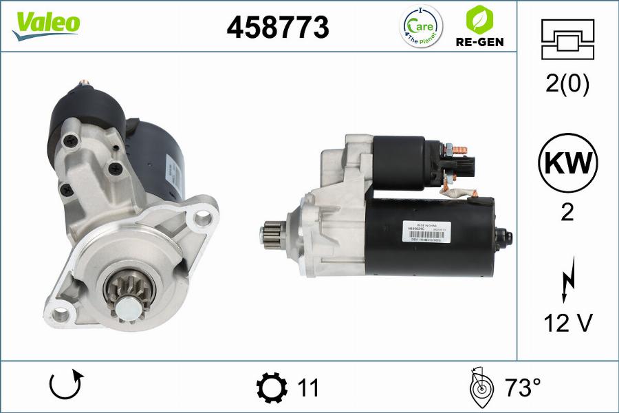 Valeo 458773 - Стартер autospares.lv