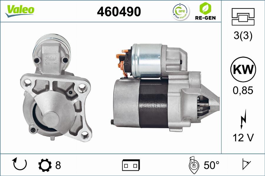 Valeo 460490 - Стартер autospares.lv