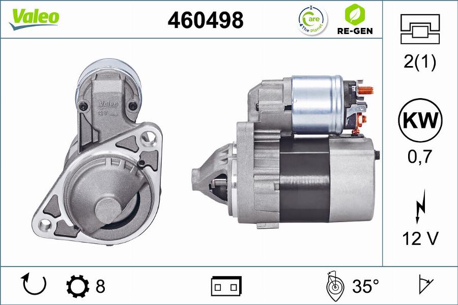 Valeo 460498 - Стартер autospares.lv