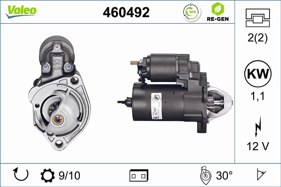 Valeo 460492 - Стартер autospares.lv